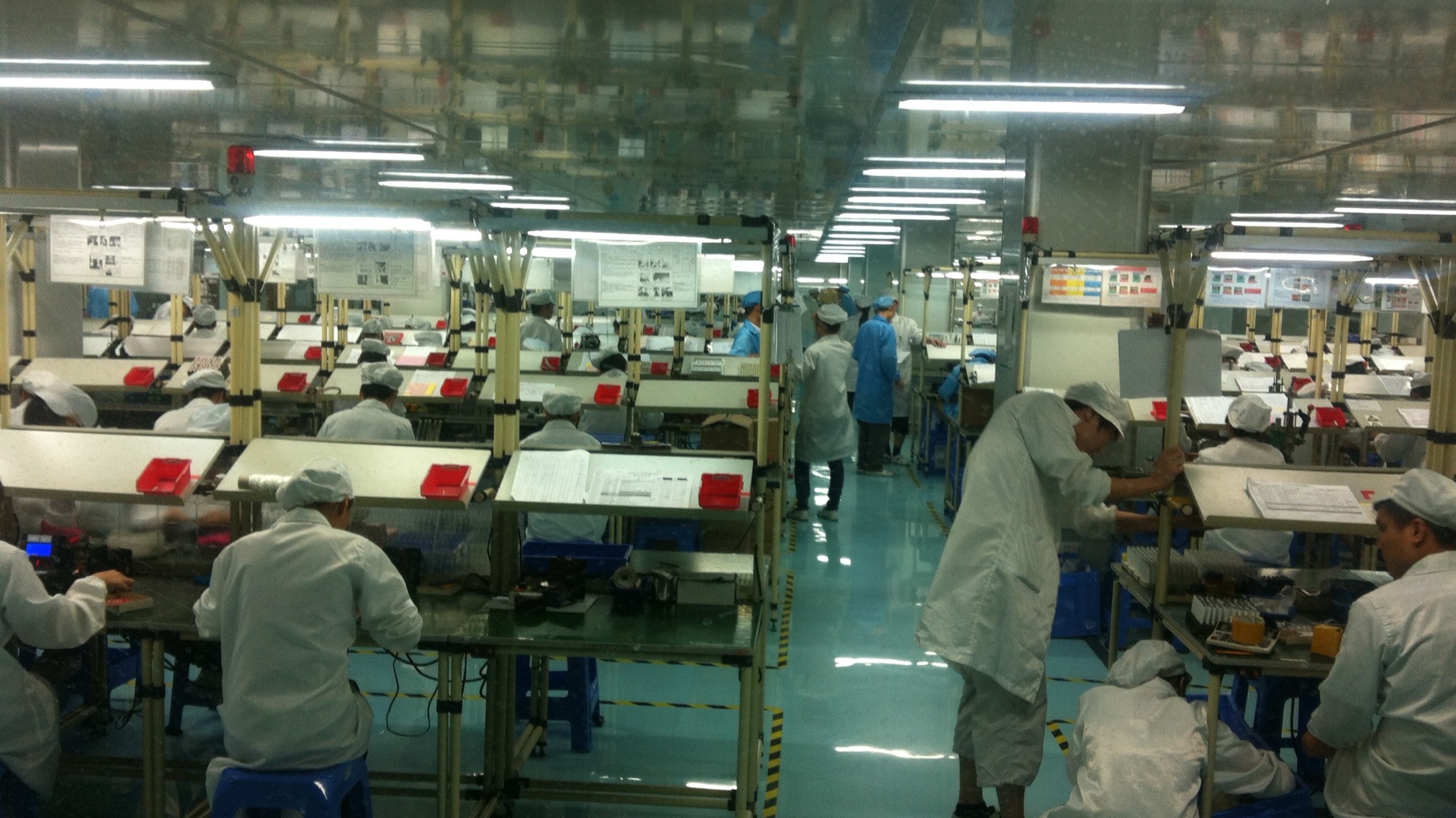Electronics assembly line at a partner factory in China